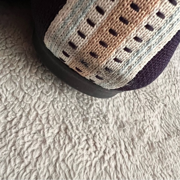 Rothy's The Square Knit Ballet Flat Heel Stripe Navy Blue Sz 10.5 - Picture 6 of 13